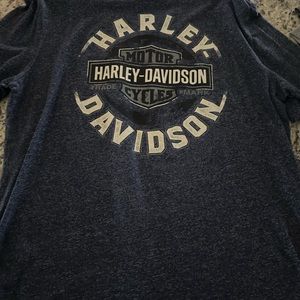 Blue/black wash look Harley Davidson t-shirt -size large - Oxford Alabama Harley